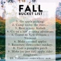 Fall Bucket List