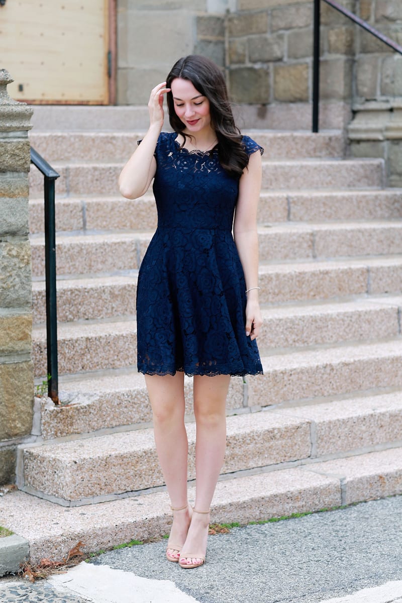 BB Dakota Lace Fit and Flare Dress