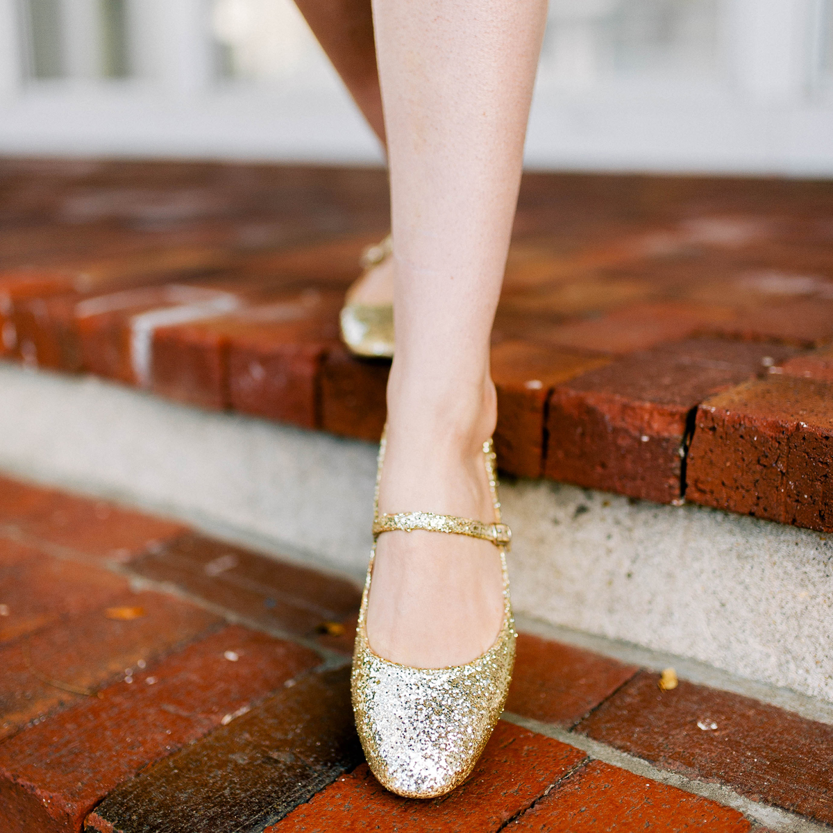 Gold Mary Jane Flats