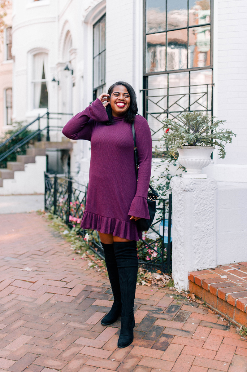 Purple Peplum Dress