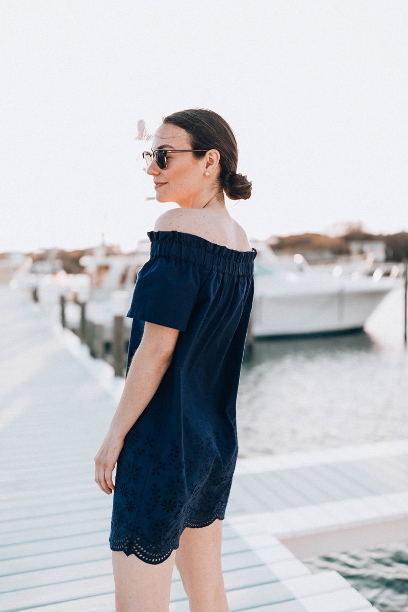 Off The Shoulder Eyelet Dress