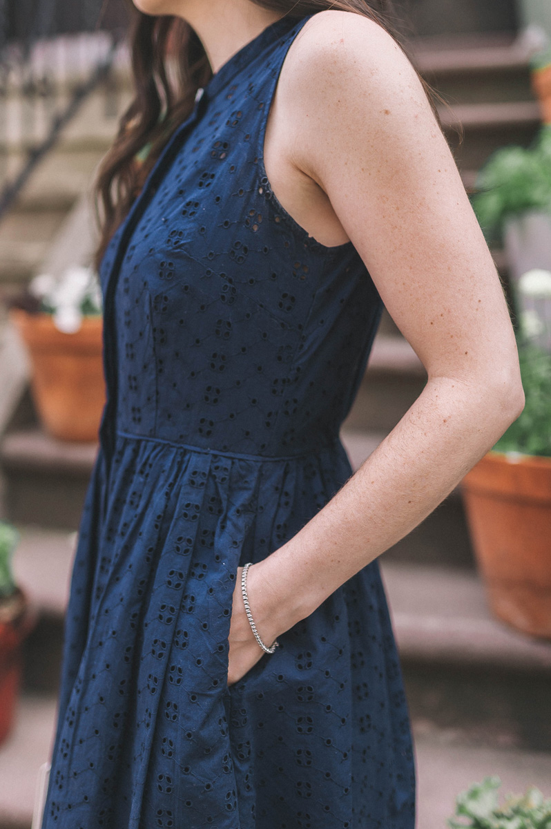 Eyelet Shirtdress Pockets