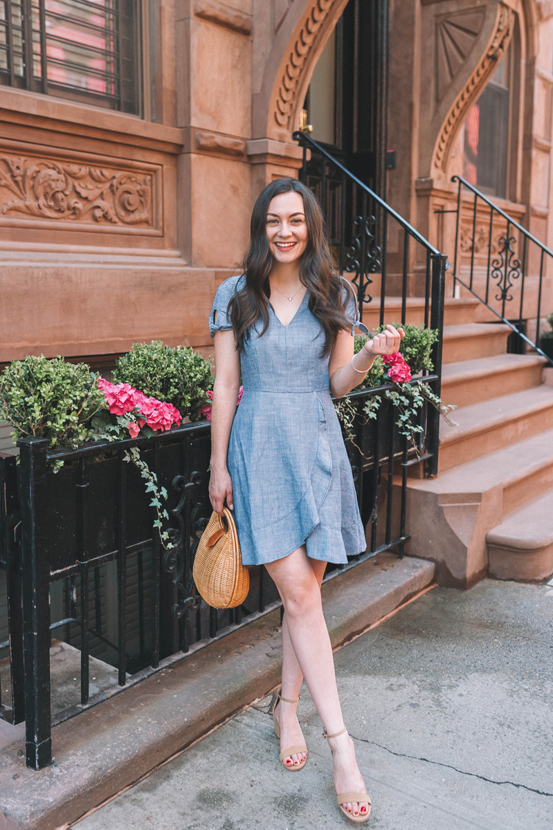 J. Crew Factory Chambray Ruffle Dress