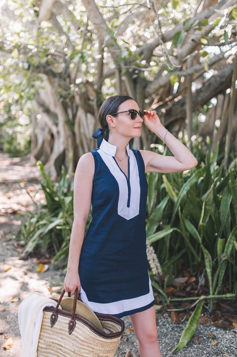 Navy and White Dress