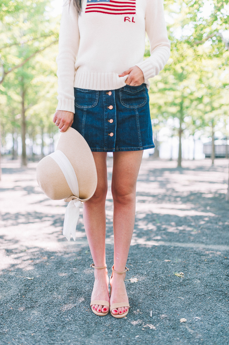 Denim Button Skirt