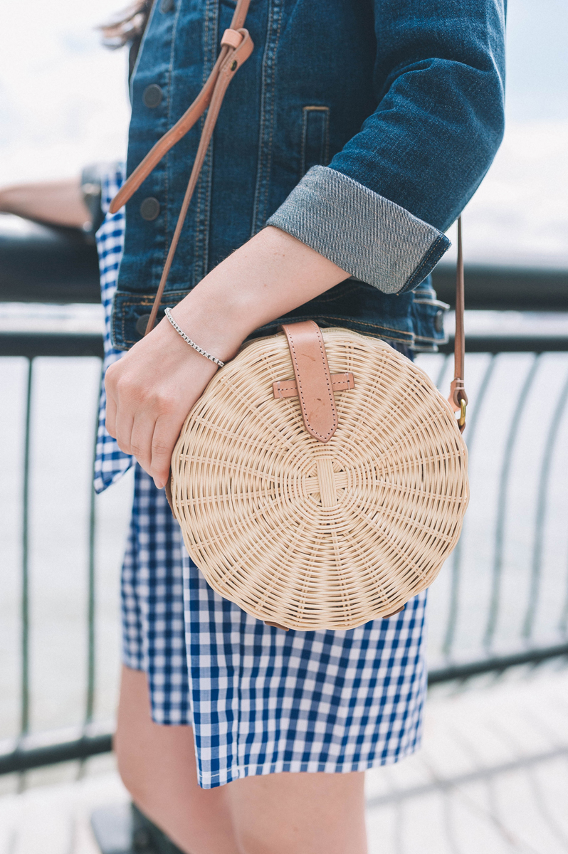 J. Crew Circle straw crossbody bag