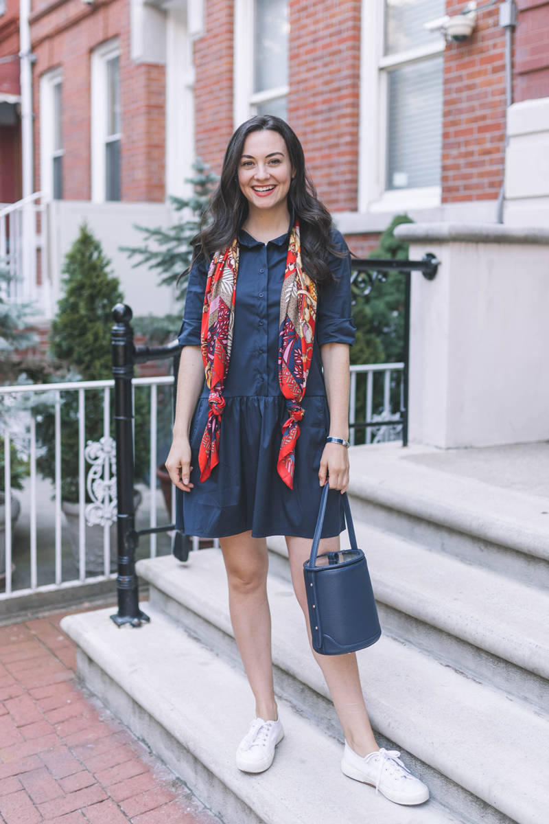 Navy Shirtdress