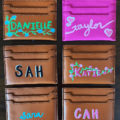 DIY Painted Monogrammed Leather Card Cases