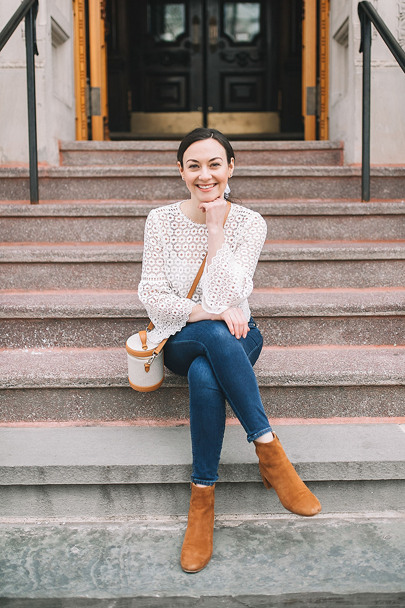 J. Crew Eyelet Top Bell Sleeves