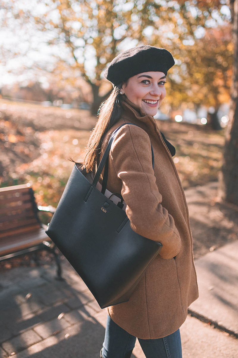 Monogrammed Black Tote