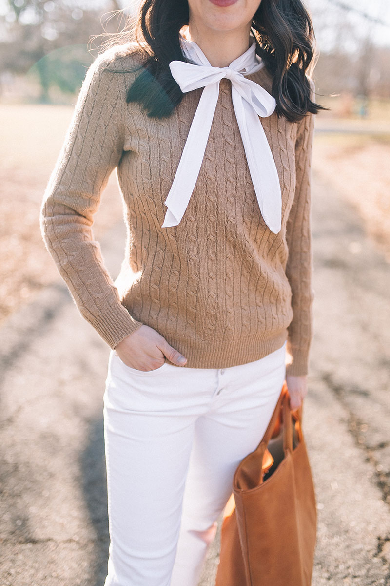 Camel Cable Knit Sweater