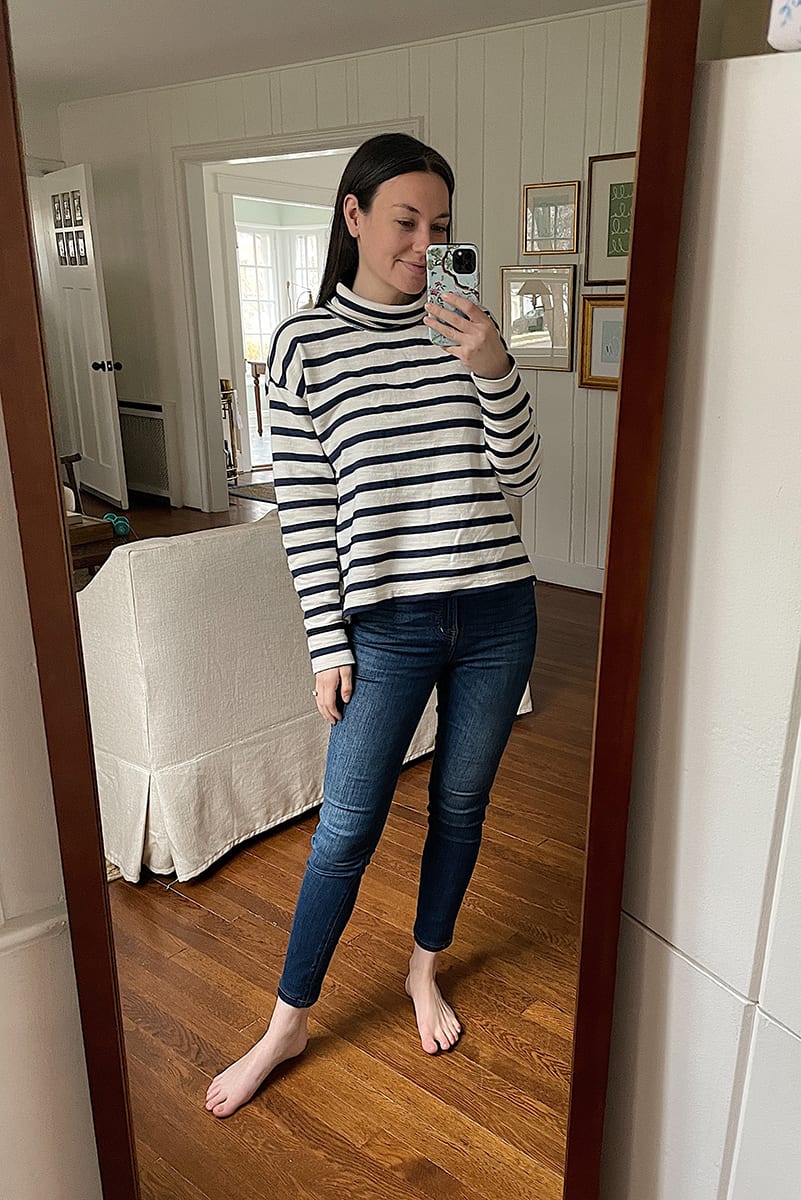 WEEK OF OUTFITS 1.19.21 | striped turtleneck longsleeve