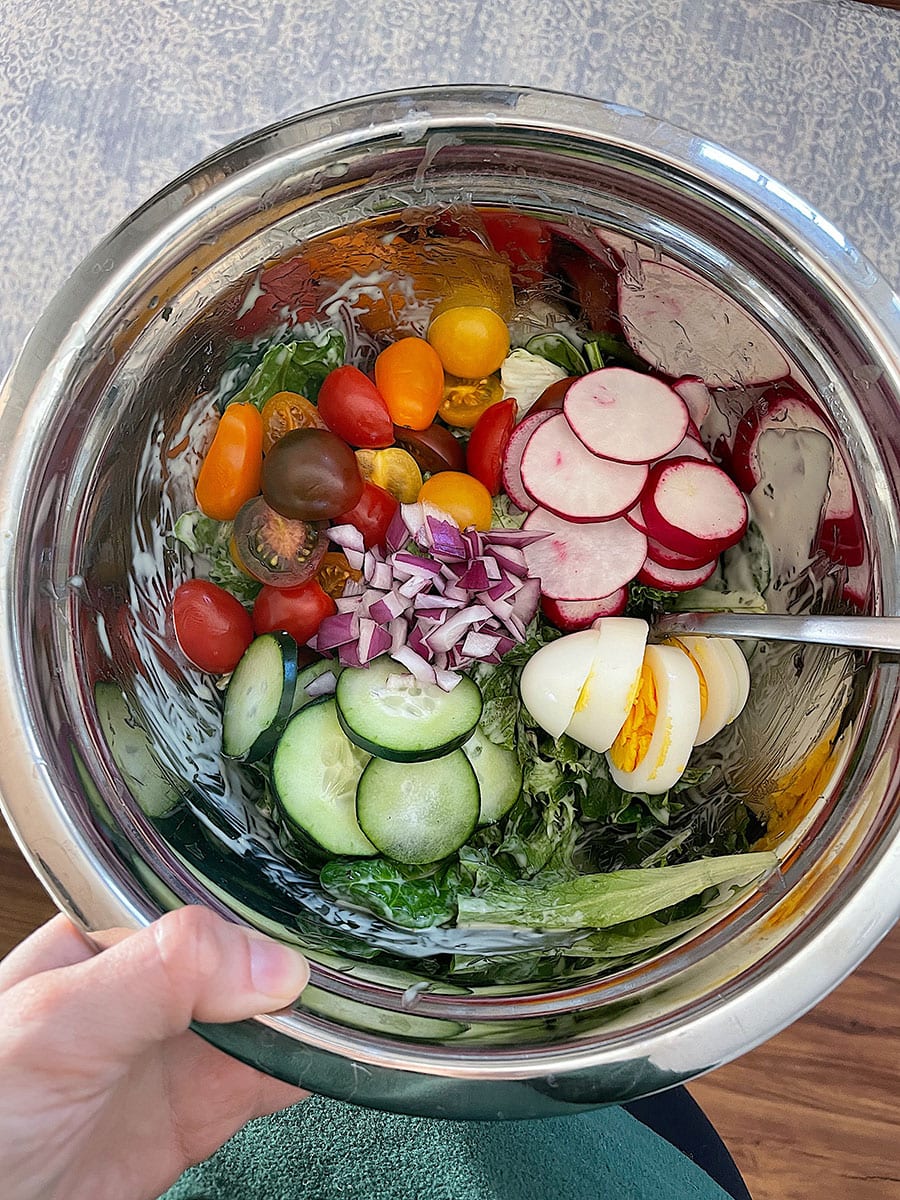 salad with dressing