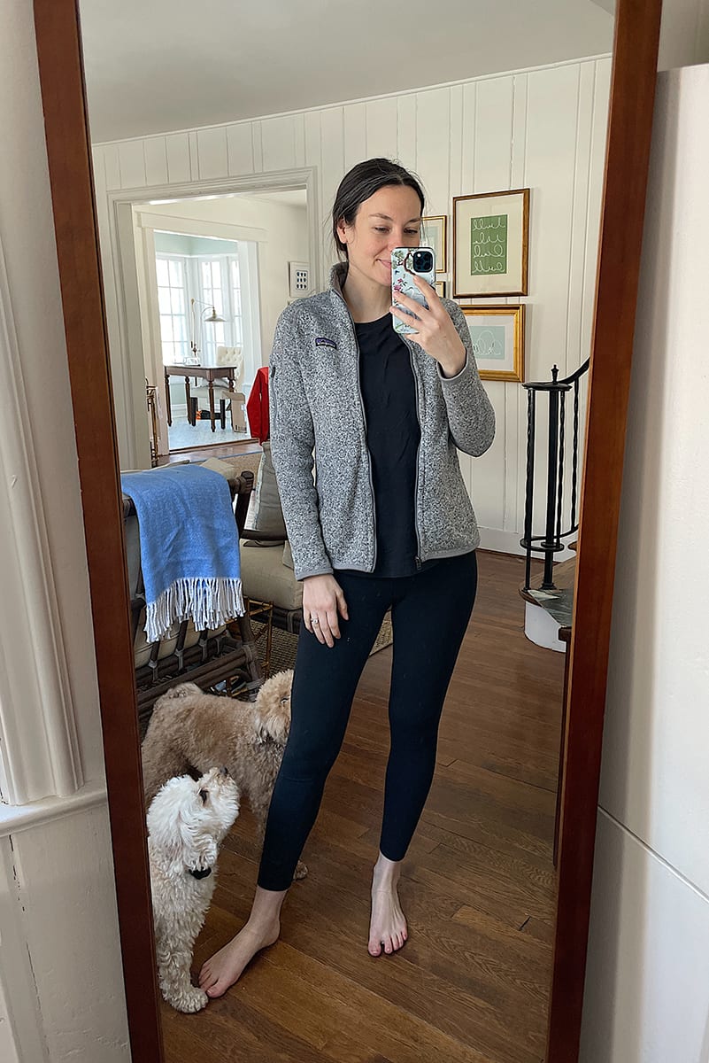 PATAGONIA sweater jacket | WEEK OF OUTFITS 2.23.21