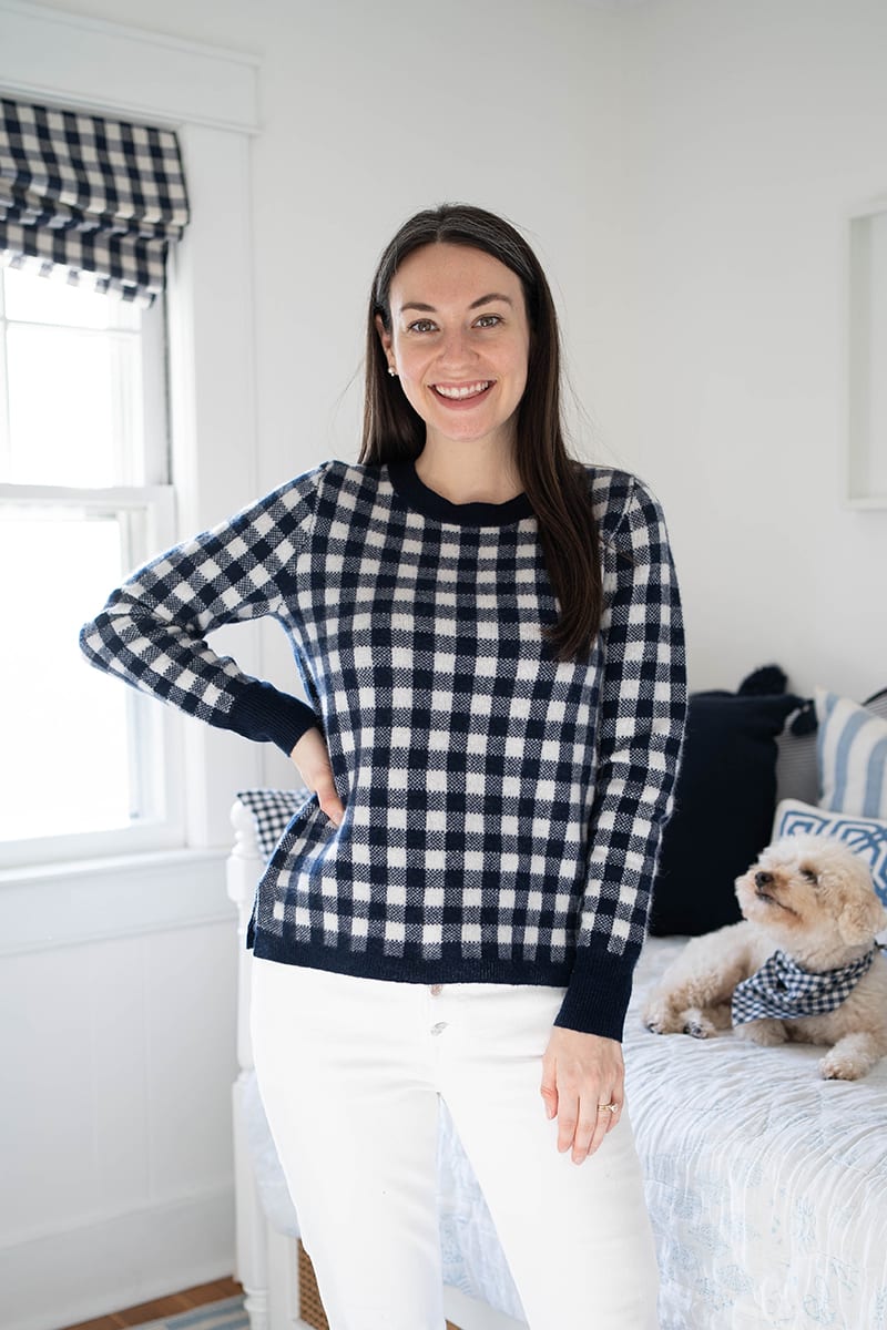 J.CREW CASHMERE GINGHAM SWEATER