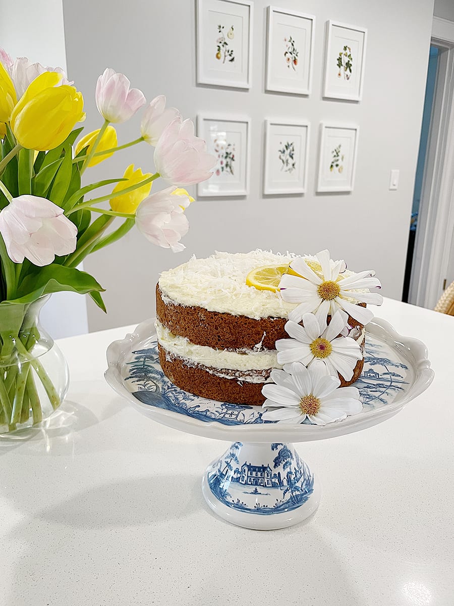 homemade cake with flowers