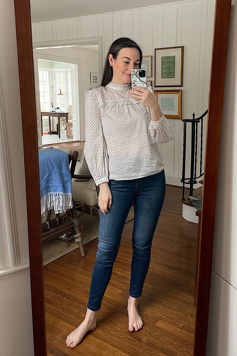 polka dot blouse | WEEK OF OUTFITS 3.2.21