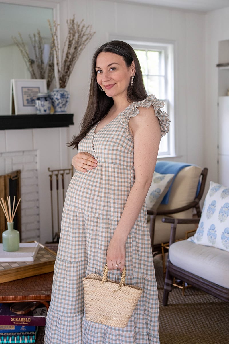 Madewell Gingham Seersucker Ruffle-Sleeve Tiered Midi Dress | Staying Neutral