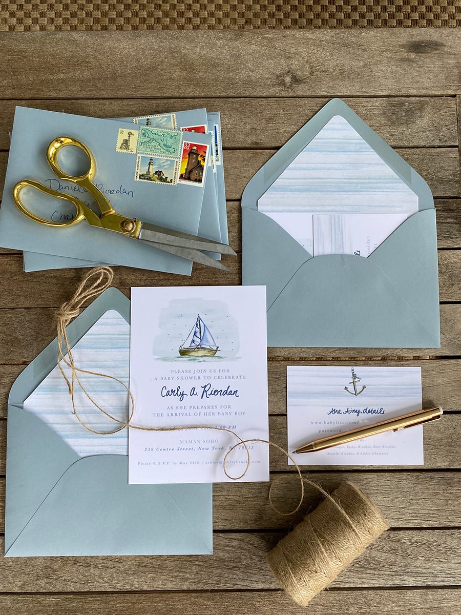 nautical themed baby shower invitations