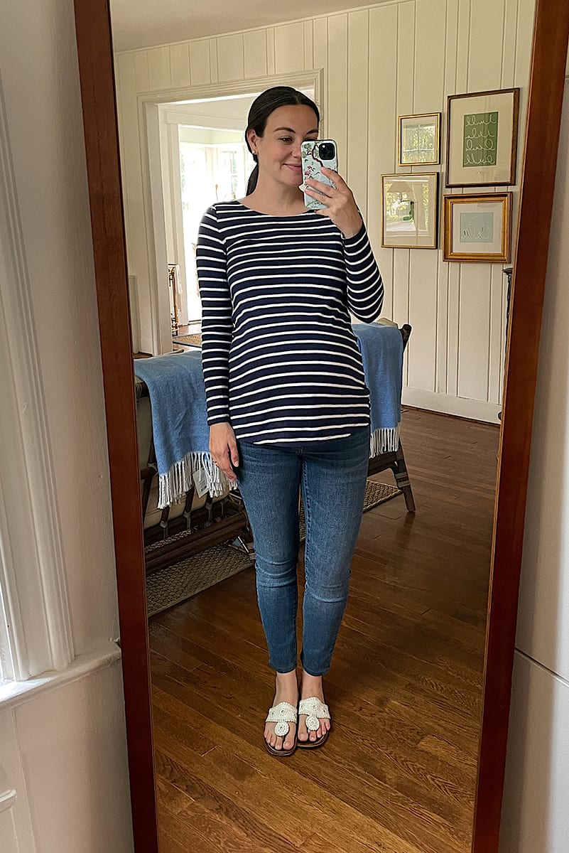 striped long sleeve shirt at home