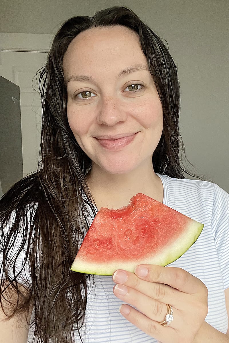 eating watermelon