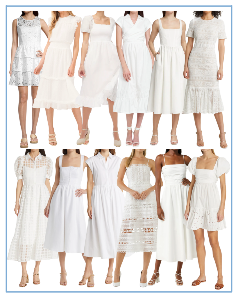 White graduation dresses