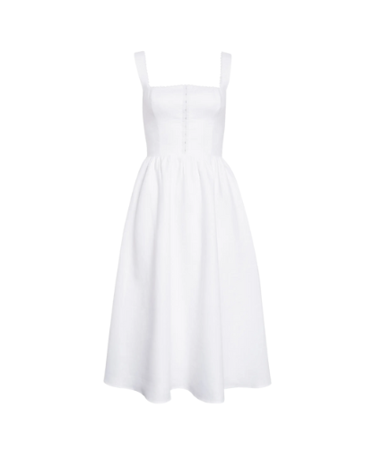 Reformation Tagliatelle Corset White Dress