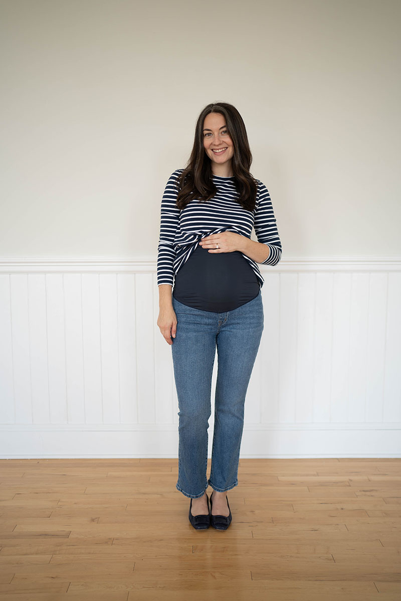 Best Maternity Jeans: Madewell Maternity Over-the-Belly Kick Out Crop Jeans in Cherryville Wash