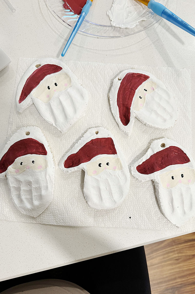 santa handprint ornament