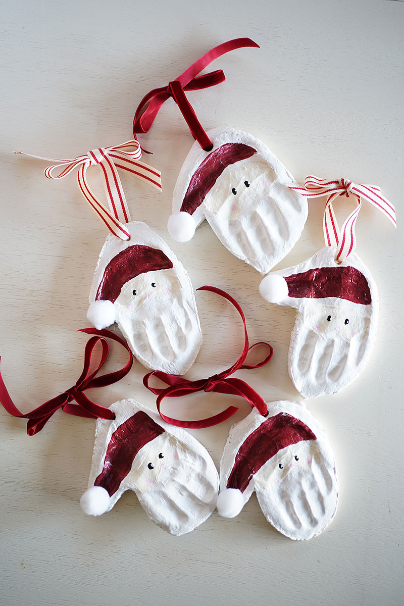 santa handprint ornament