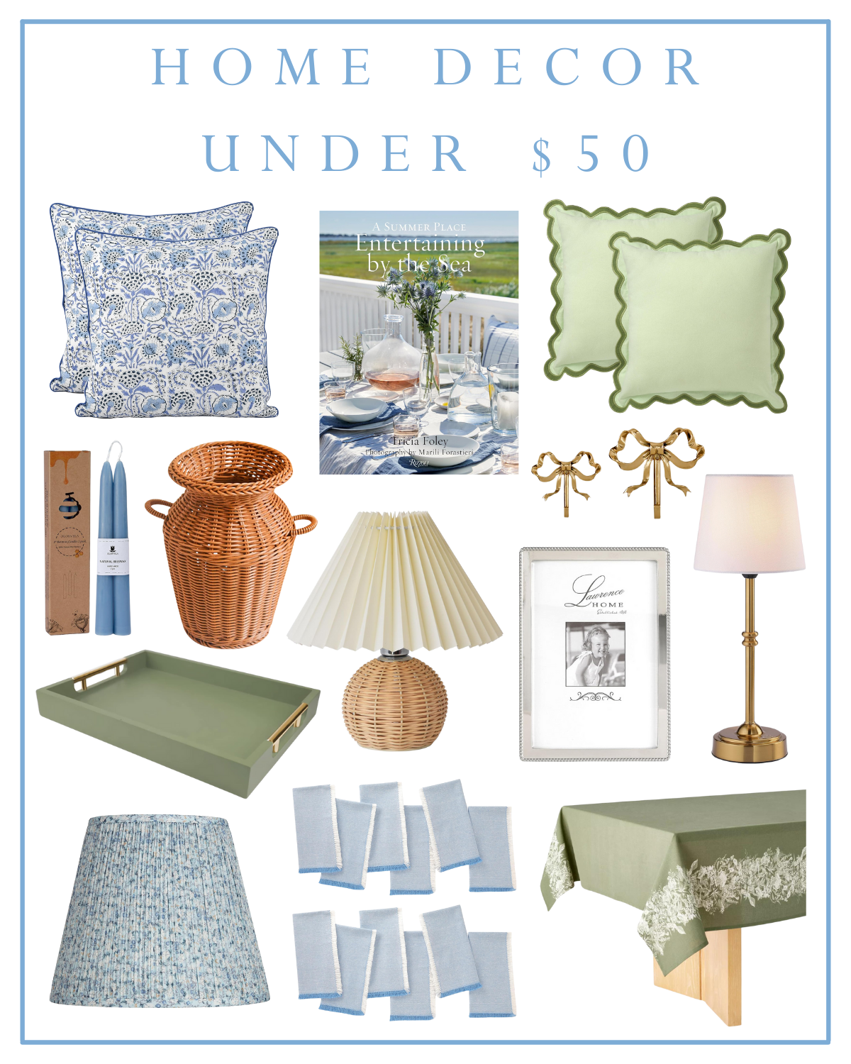 coastal grandmillennial inexpensive home decor under $50