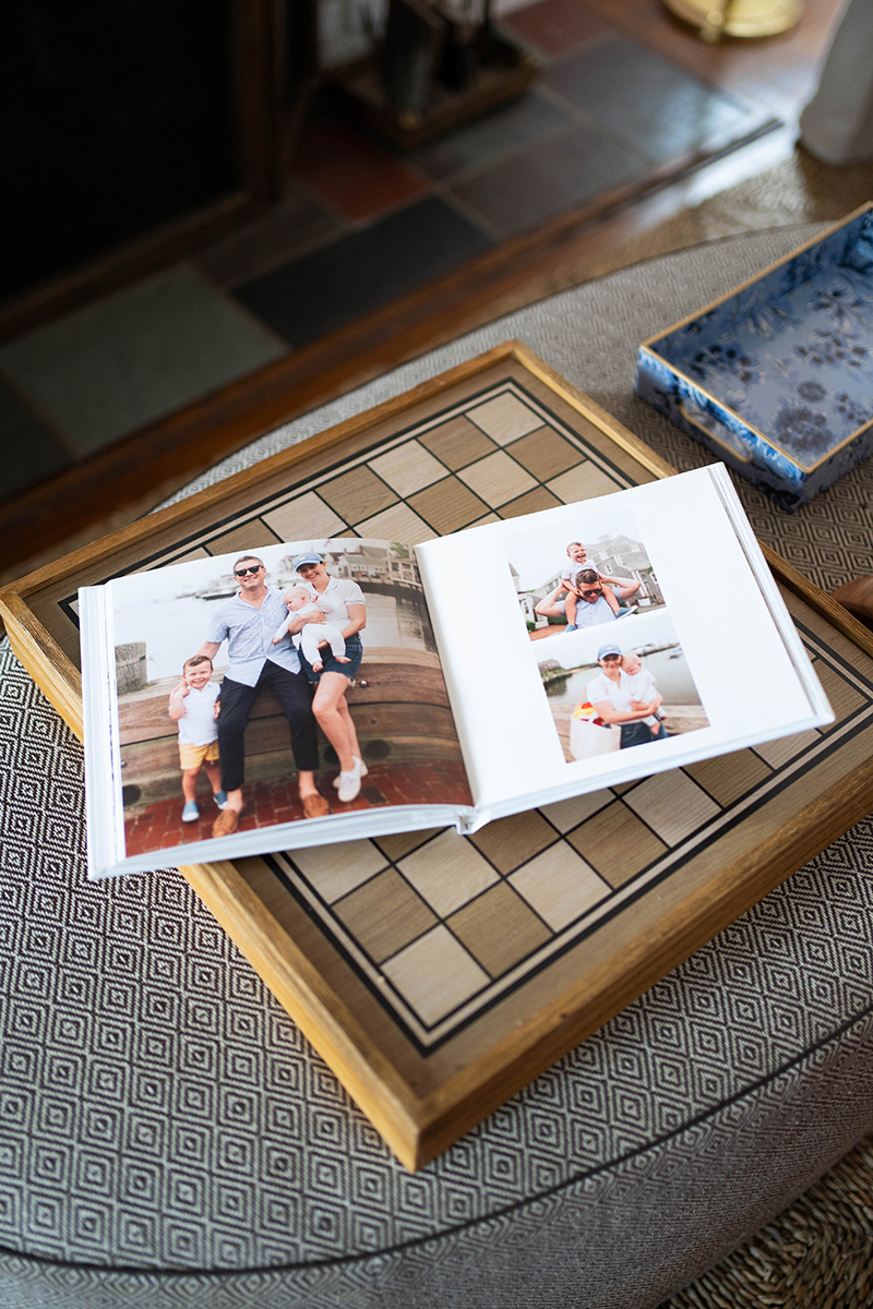 The inside of a Shutterfly photobook featuring photos from a family vacation!