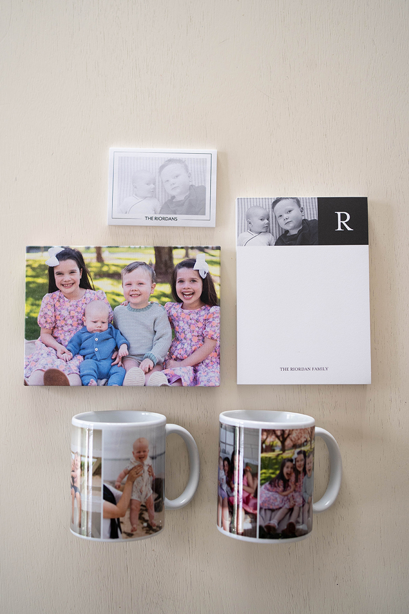 Photo gifts from Shutterfly with family photos.