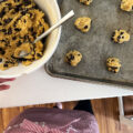 Carly making fresh chocolate chip cookies